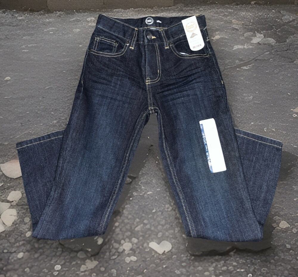 NWT Wonder Nation Slim Stretch Jeans Boys 8 Blue Denim Dark 23 Waist 22 Inseam
